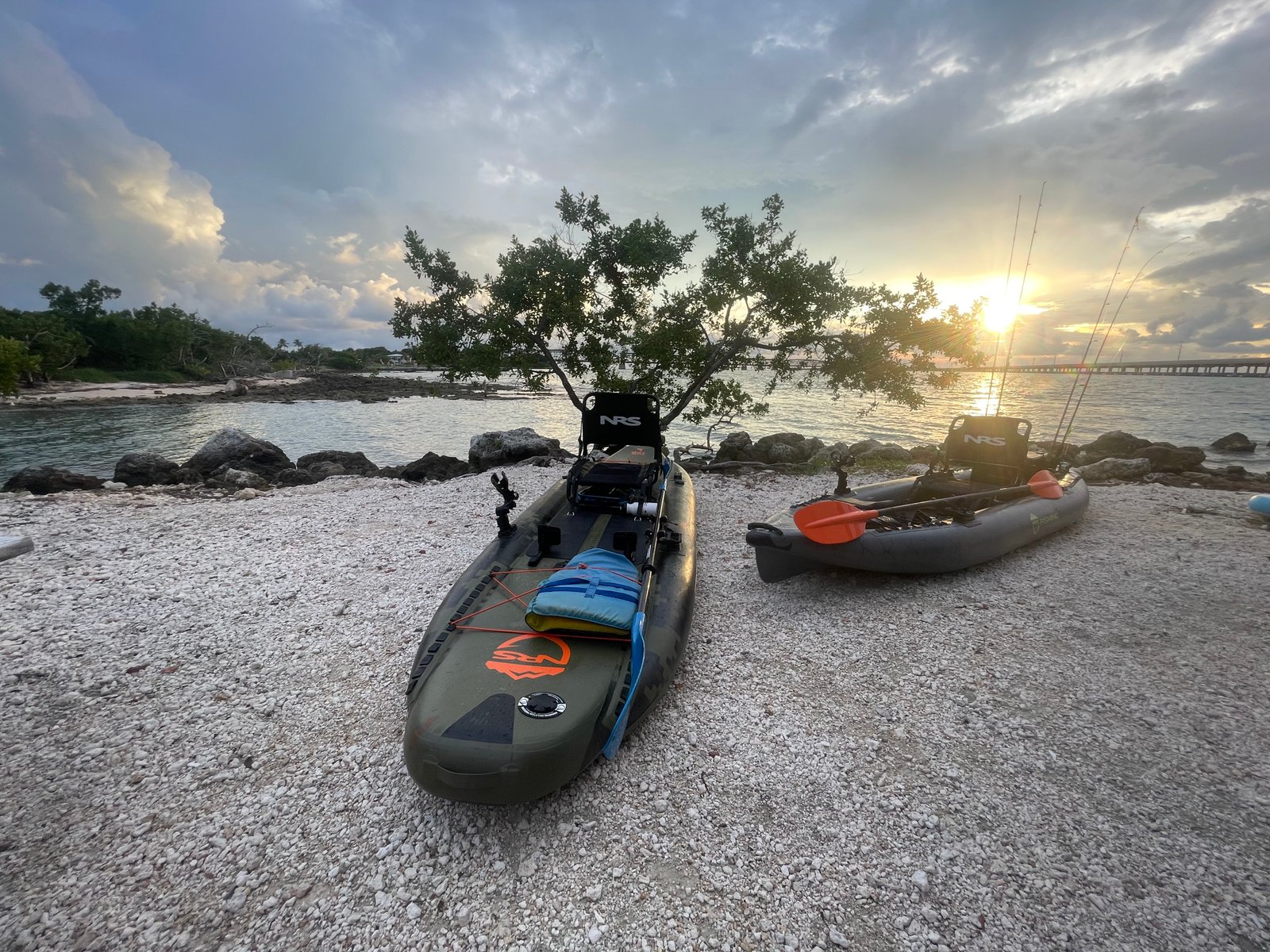 Kayaks and paddleboard on the shoreline at Bahia Honda State Park