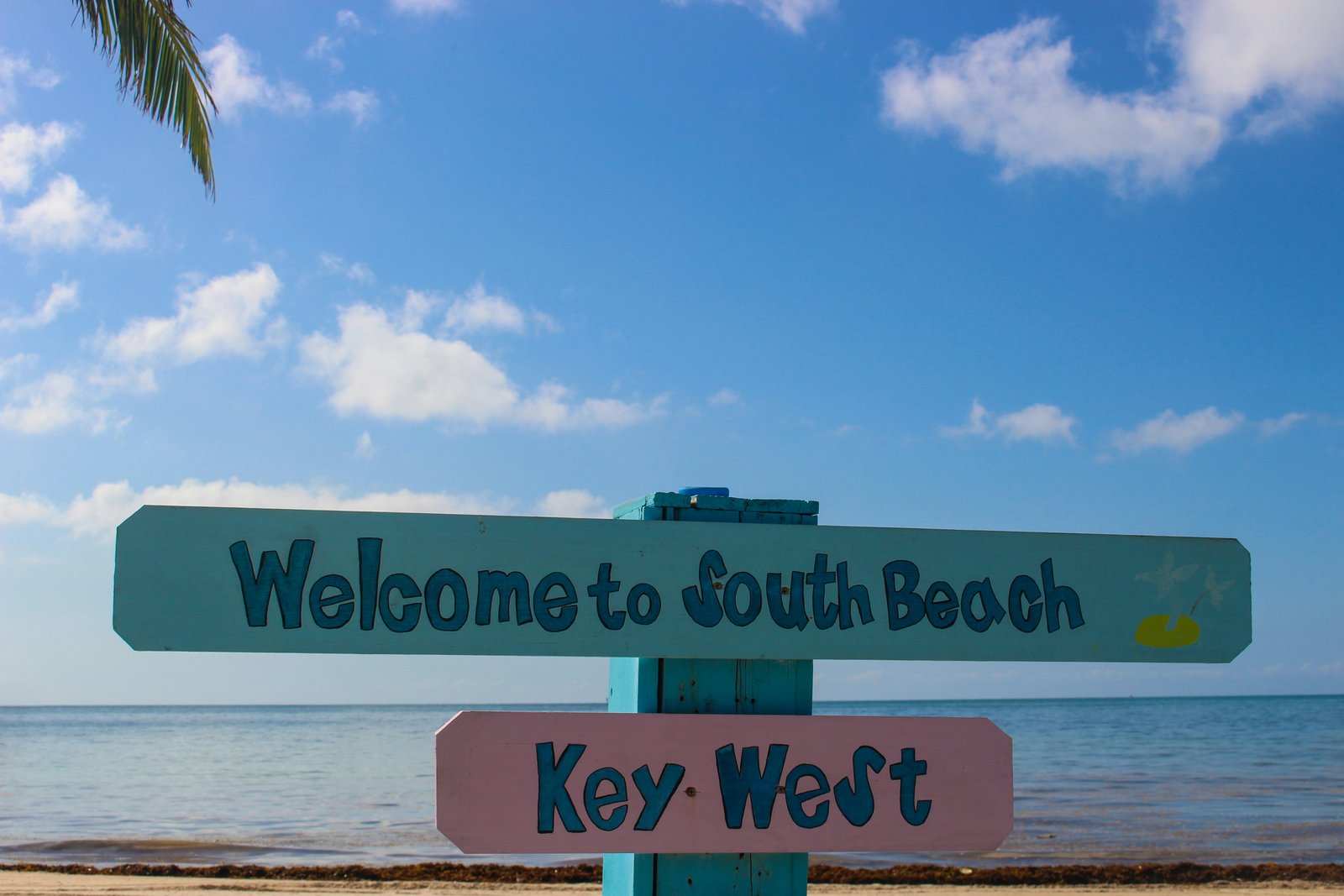 South Beach Key West sign by the water