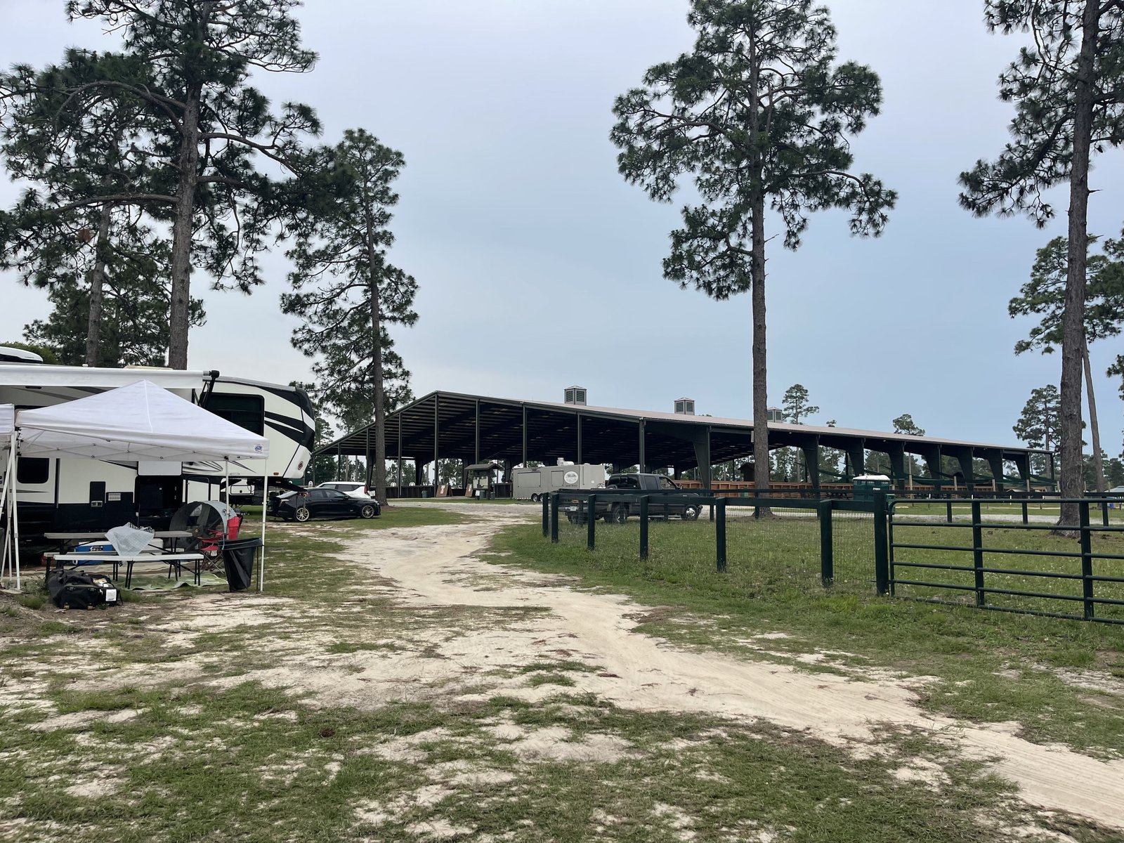 Covered arena and RV sites at Stable View Equestrian